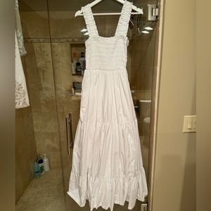 Abercrombie White Ruched Maxi Dress